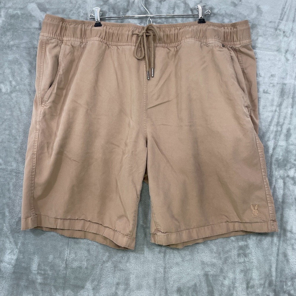 Psycho Bunny Chino Shorts  Big & Tall Men's 2XLT Tan Drawstring‎ Waist Casual